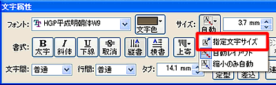 �m�w�蕶���T�C�Y�n���N���b�N���܂��B